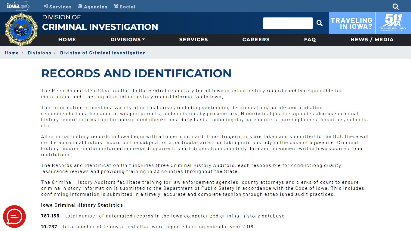 Records and Identification | Iowa Department of Public Safety